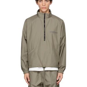 Essentials Fear of God Taupe Half-Zip Track Jacket